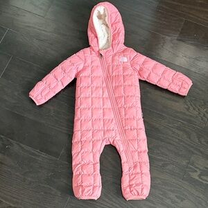 The North Face Pink Quilted Kids Footie